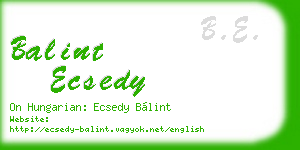 balint ecsedy business card