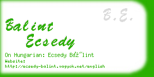 balint ecsedy business card